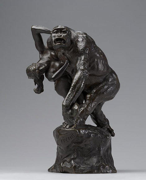 Gorilla-carrying-off-a-woman---(Gorille-enlevant-une-femme)-1887---Emmanuel-Fremet
