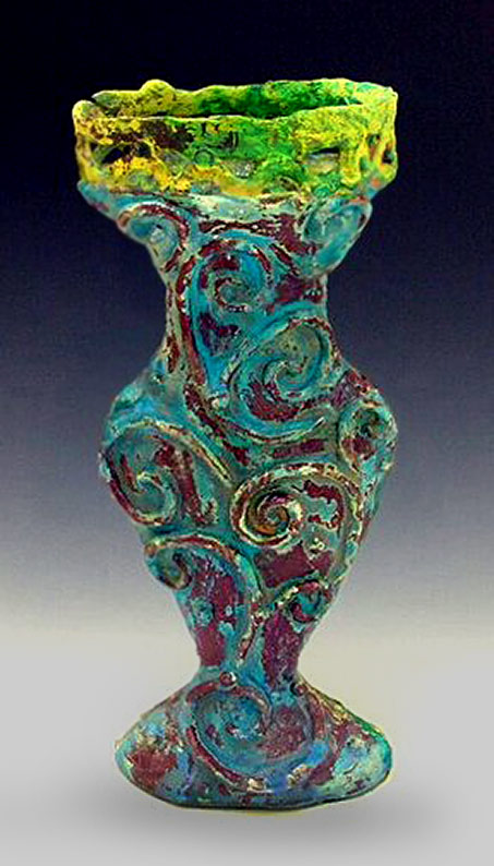 Green spiral vase - Linda Hoffhines