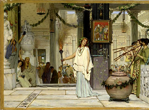 The vintage festival-Lawrence Alma Tadema--1871 a festive procession