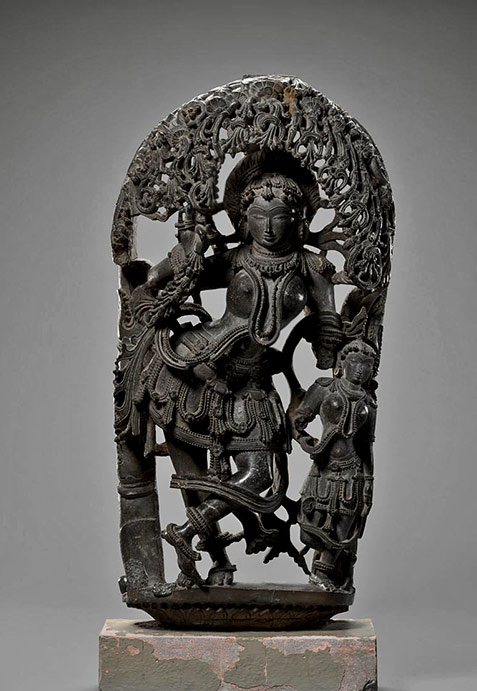 Tree goddess,-Shalabhanjika---1150-1200 Indian intricately carved statue