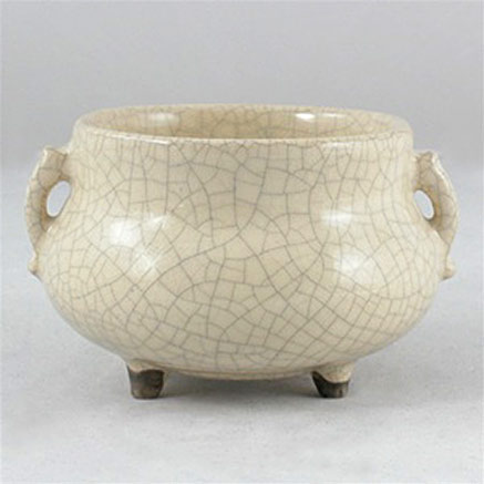 Ceramic Incense Holder (Moonlight White Crackle Glazed) by Shoyeido