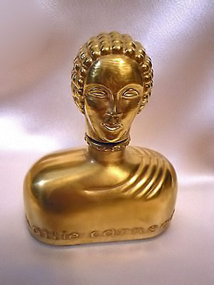 Figural Vintage Deco HATTIE CARNEGIE Gold Perfume Bottle