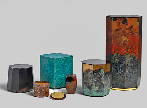 Koji Hatakeyama cast bronze boxes selection - Erskine Hall and Coe