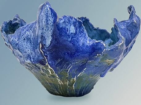 Mariko-Okubo-blue vase - Flower Base