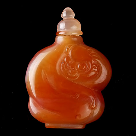 Orange glass snuff bottle