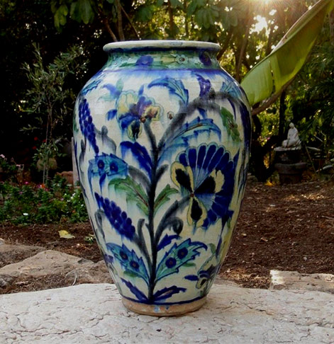huge 13inch-Iznik-pottery-ceramic-vase