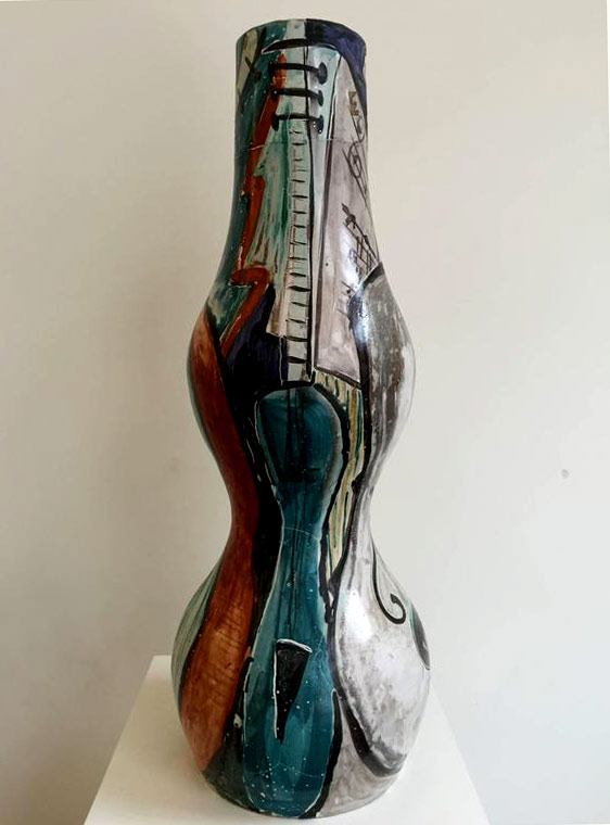 Large 1952 Ceramic Vase by Gourju Naumovitch-La-Poterie-Grand-ChêNe-Vallauris