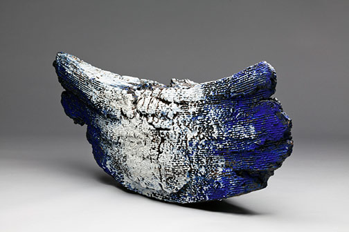Pascale Lehman deep blue and white ceramic sculpture