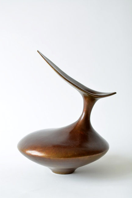 Vivienne Foley, Bird Form, bronze sculptural vessel