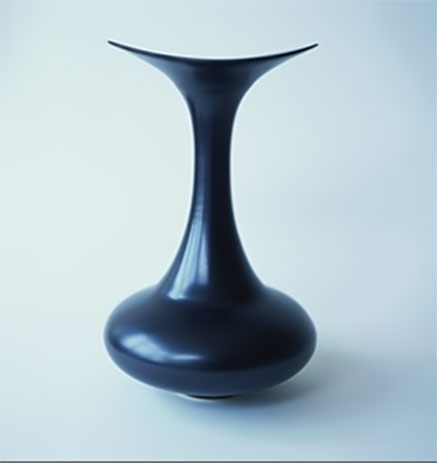 Vivienne Foley-black Boat Neck vase-Height-30cm