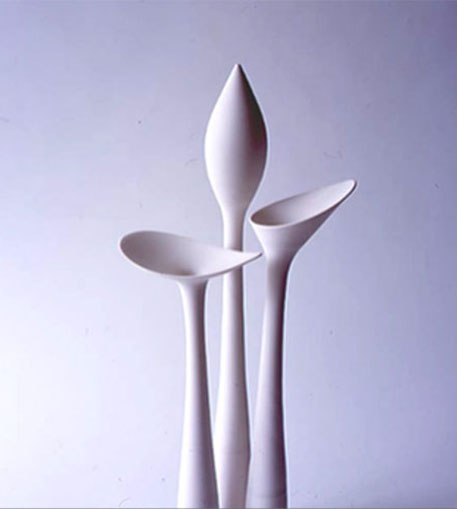 Bunch--Vivienne-Foley three long neck white vases