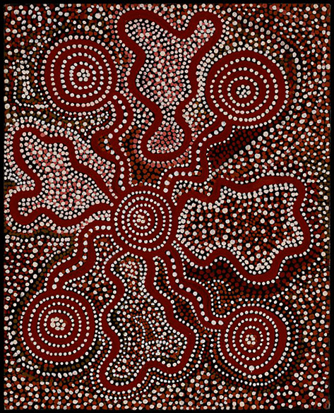 Charlie-Tjaruru-(Tawara)-Tjungurrayi,-Australian-(Pintupi)--Walungurru-Yala-Dreaming-at-Jiturru-1975 -- Hood Museum of Art, Dartmouth College