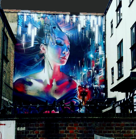 Dan Kitchener-art-mural of a geisga