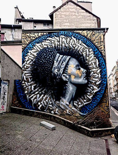 L'arme de paix by Snek for Grenoble Street Art Festival