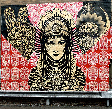 Shepard Fairey-Peace Goddess street art