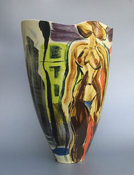 'Two-Nudes' vase--by Ingrid Saag