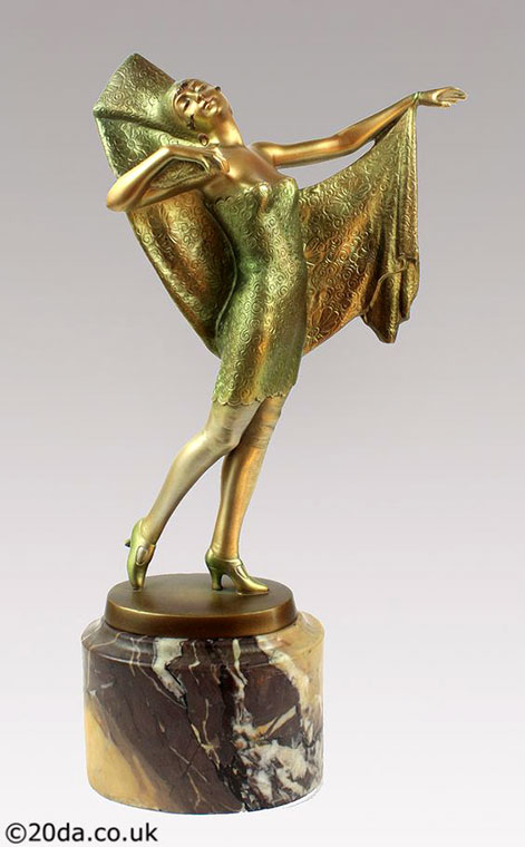 Art Deco Austrian bronze figure by Josef Lorenzl