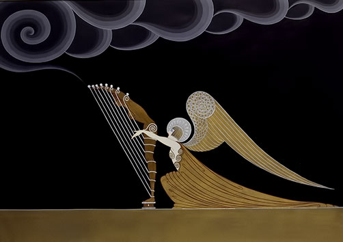 Erte--Ange Harpiste for blues__1926