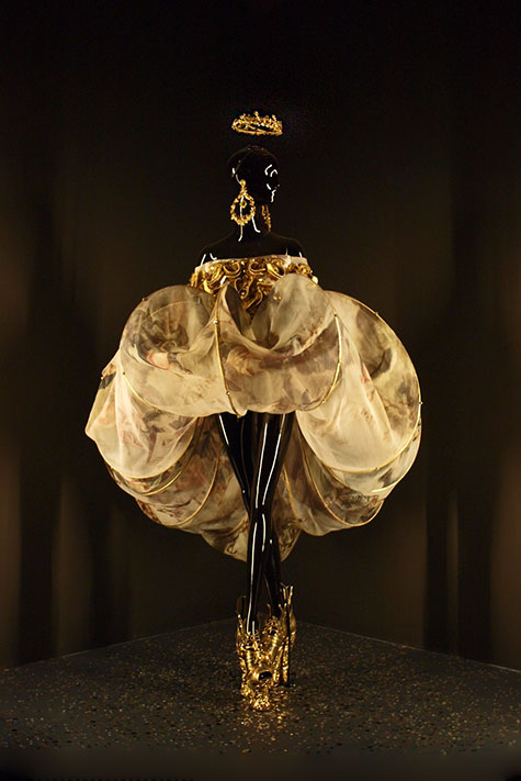 Guo Pei silk and gold dress
