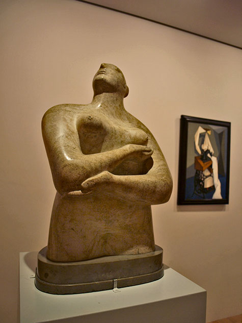 Half Figure” (1933) by Henry Moore. marble sculpture