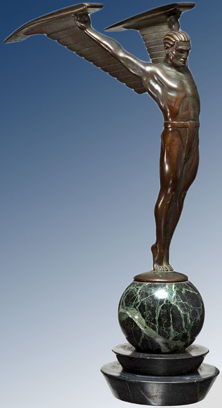 IKARUS Bronze--Art Deco,1920-Otto Schmidt Hofer-(1873-1945)-€-4300,--His-work-was-primarily-Neoclassical-and-Art-Nouveau-between-1893-1914-and-Art-Deco-from-1915