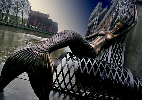 Klaipeda,mermaid sculpture Lithuania-on-Baltic-Sea