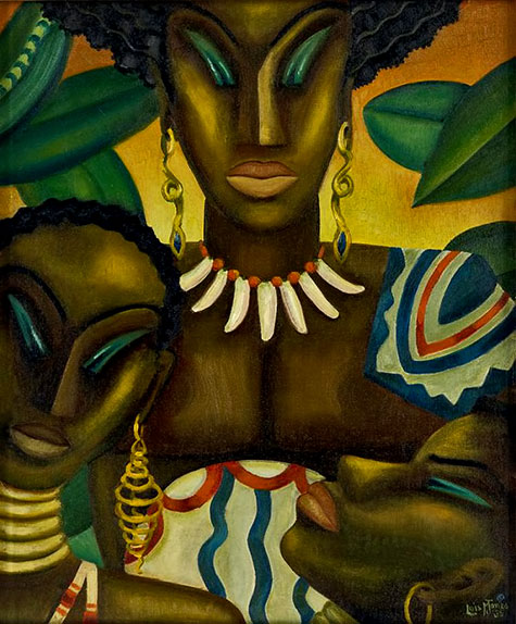 Harlem Renaissence painting by Loïs Mailou Jones-(1905---1998)-Africa-1935