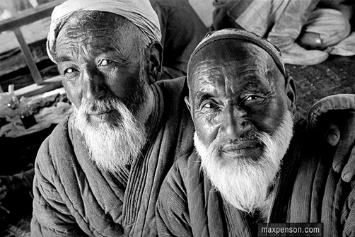 Two old men -- Max Penson - two Uzbek men with beards