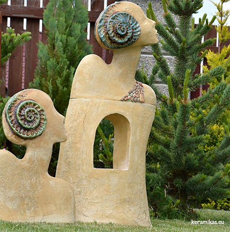 With hope closer---ceramic garden sculpture