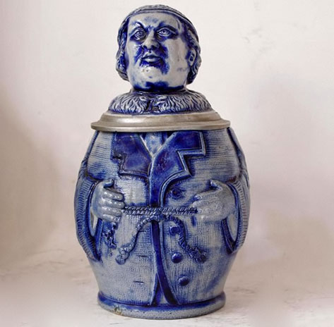 Antique German Character Beer Stein portly Monk