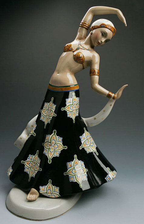 Cia Manna Ballerina--Indian-Dancer,-1930-Ceramic figurine
