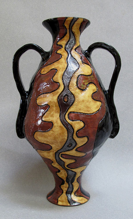 Claudine-Burns-Smith--Vase-With-Handles-Brown-Spectrum-Gallery Claudine Burns Smith - Spectrum Gallery - -Vase-With-Handles-Brown