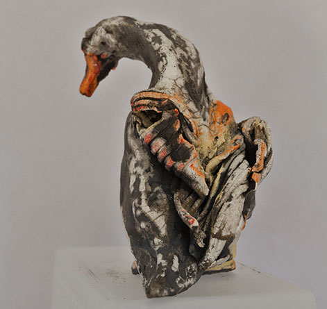 Diane Berner - Raku duck sculpture