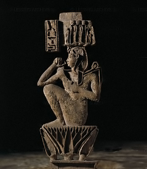 Harpocrates, the young Horus, son of Horus the Elder and Isis,-sitting on a lotus