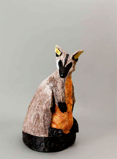 Peter Cooley Australian ceramic sculpture Brush Tailed Rock Wallaby