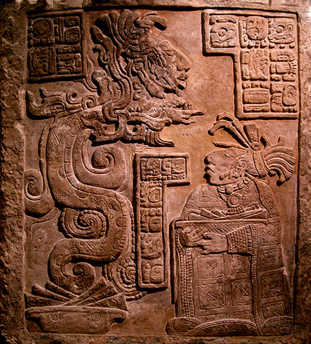 Quetzalcoatl clay relief plaque