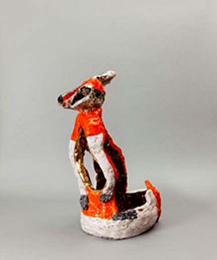 Red Kangaroo 10 by Peter Cooley ceramic sculpture Australian