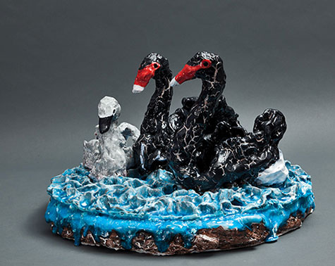 Swans 1,2012-13,-Earthenware,Photography by Tony Lopes