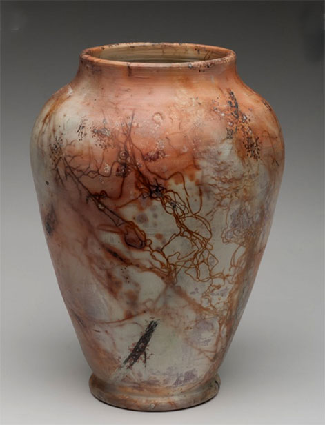 Urn 1-Allison Brannen saggar fired baluster vase