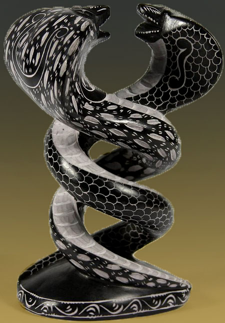 entwined serpents_Black Marble Sculpture from Mahabalipuram