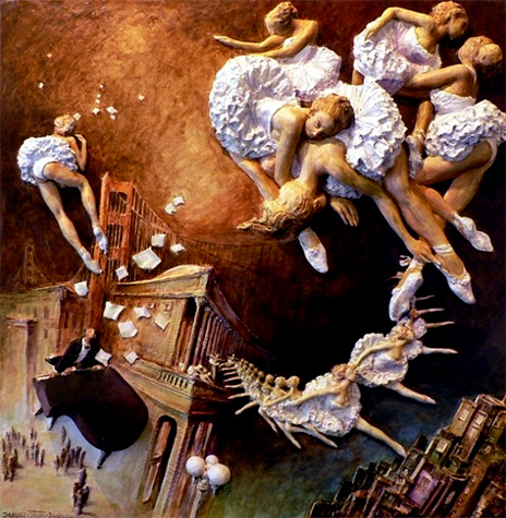 bas-relief-Janusz-Obst abstract ballerinas