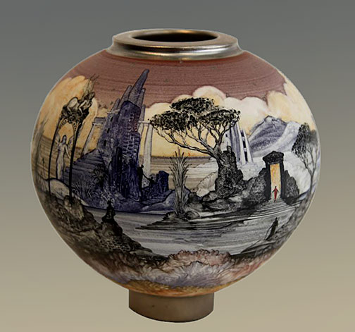 Ceramic globular vase by Barocco — Richard Tarone and Jacques Massard