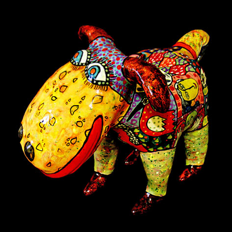 Ceramics-Gerasimenko-dog-sculpture