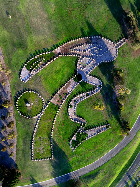 Andrew Rogers Geoglyph at Eastern Park Geelong - taken from a -kite--by-Andrew-P-Newton