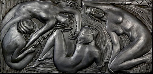 Marcel Bouraine-large art deco-Bas Relief-1930