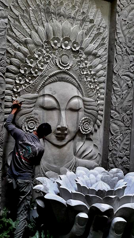 Large bas relief Goddess mural PDS-Bali-Stones-mural