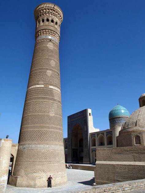 oldest standing medressa in Central Asia, which served as the model for all others, is the Ulugbek medressa Kalon Minaret. Built in 1147, and reaching 47 metres high