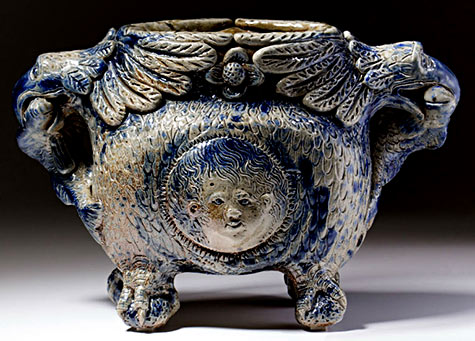 Anna Pottery quad legged stoneware vase
