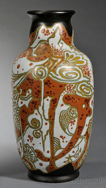 Gouda-Semi matte Glaze Breetvelt Pottery Vase,-Holland,