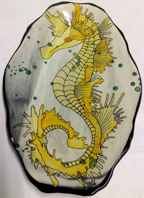 Myriam Belhaj-yellow seahorse-platter